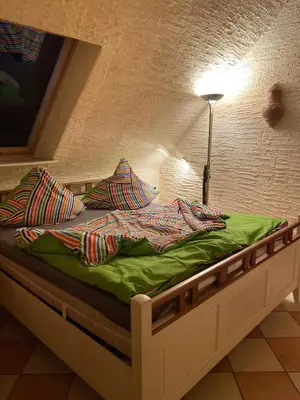 Ein Bett oder Betten in einem Zimmer der Unterkunft Salzoasen Apartment