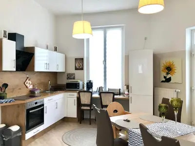 Küche/Küchenzeile in der Unterkunft VILLA HanseART Lübeck - Privatzimmer in zentraler Lage