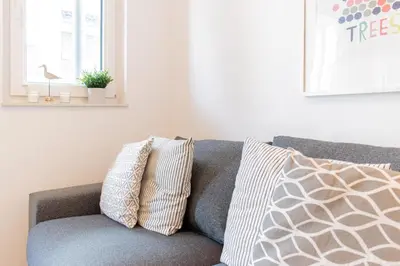 Ein Sitzbereich in der Unterkunft Ferienwohnung Bude 37 Whg 7