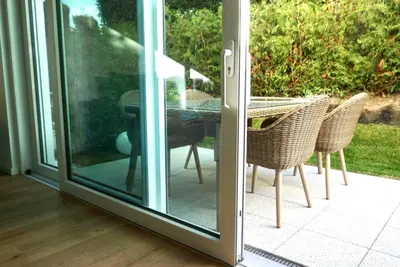 Ein Balkon oder eine Terrasse in der Unterkunft Strandglück