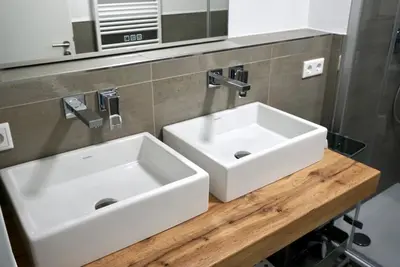 Ein Badezimmer in der Unterkunft Strandglück