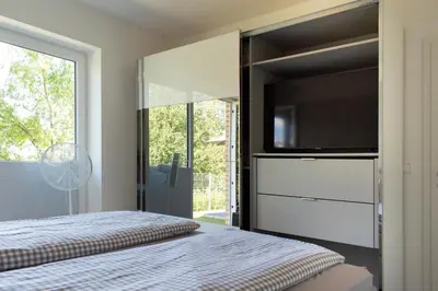 Ein Bett oder Betten in einem Zimmer der Unterkunft Ferienwohnung Sonnentanz