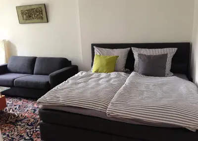 Ein Sitzbereich in der Unterkunft Ferienwohnung Bode