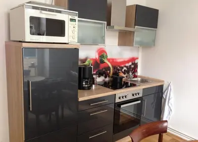 Küche/Küchenzeile in der Unterkunft Ferienwohnung Bode