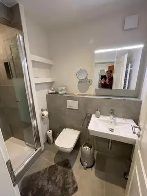 Ein Badezimmer in der Unterkunft Ferienwohnung Gorch-Fock Scharbeutz