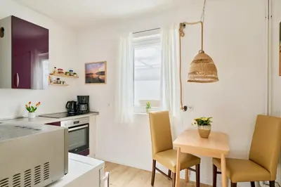 Küche/Küchenzeile in der Unterkunft Ferienwohnung Strand Bucht Moba-Travel