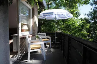 Ein Balkon oder eine Terrasse in der Unterkunft The cozy family Retreat Lübeck