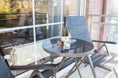 Ein Balkon oder eine Terrasse in der Unterkunft Ferienwohnung Sailor's Cabin