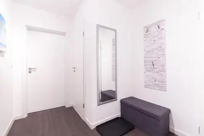Ein Sitzbereich in der Unterkunft Ferienwohnung Sailor's Cabin