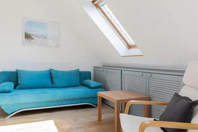 Ein Sitzbereich in der Unterkunft Ferienwohnung Ostseeherz Scharbeutz