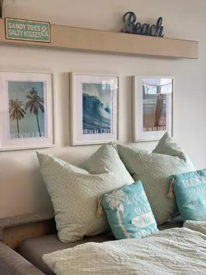 Ein Bett oder Betten in einem Zimmer der Unterkunft Stylische Ferienwohnung Scharbeutz TOP LAGE Strand