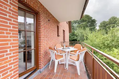 Ein Balkon oder eine Terrasse in der Unterkunft Haus am Kurpark Scharbeutz Wohnung 5