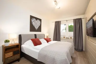 Ein Bett oder Betten in einem Zimmer der Unterkunft Kammerweg 89 Glückswelle