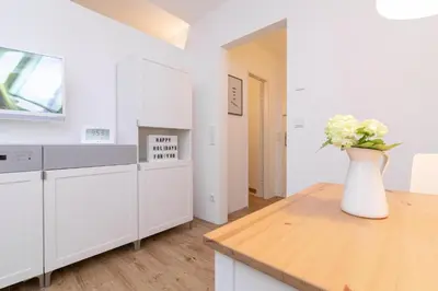 Küche/Küchenzeile in der Unterkunft Appartementhausanlage Wennseestraße Kleine Ostseeperle
