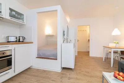 Küche/Küchenzeile in der Unterkunft Appartementhausanlage Wennseestraße Kleine Ostseeperle