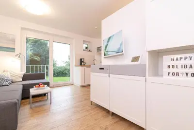 Küche/Küchenzeile in der Unterkunft Appartementhausanlage Wennseestraße Kleine Ostseeperle
