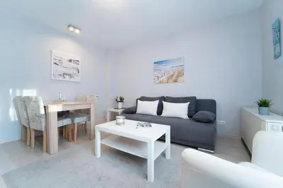 Ein Sitzbereich in der Unterkunft Appartementhausanlage Wennseestraße Kleiner Strandpirat