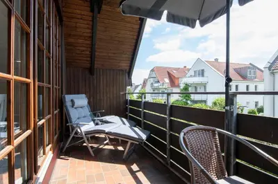 Ein Balkon oder eine Terrasse in der Unterkunft Alte Bergstraße 6 Flundernest