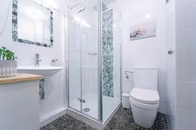 Ein Badezimmer in der Unterkunft Seestraße 43 Wohnung 3