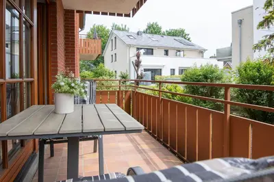 Ein Balkon oder eine Terrasse in der Unterkunft Seestraße 43 Strandbrise