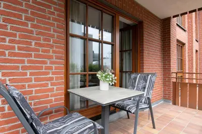 Ein Balkon oder eine Terrasse in der Unterkunft Seestraße 43 Strandbrise