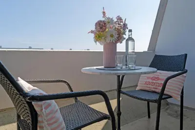 Ein Balkon oder eine Terrasse in der Unterkunft Nordlicht
