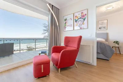 Ein Sitzbereich in der Unterkunft Montemare Baltic Lounge
