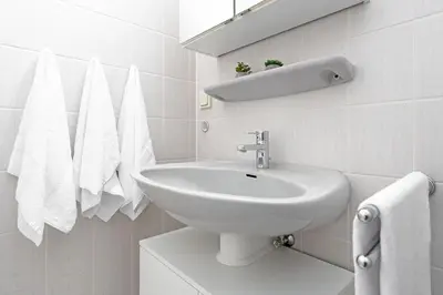Ein Badezimmer in der Unterkunft Seepark Küstenschimmer