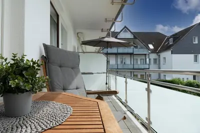 Ein Balkon oder eine Terrasse in der Unterkunft Kammerweg 89 Seemeile
