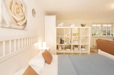 Ein Bett oder Betten in einem Zimmer der Unterkunft Erlenstübchen