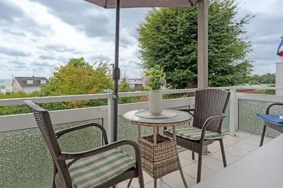 Ein Balkon oder eine Terrasse in der Unterkunft Seepferdchen Deern
