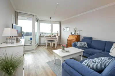 Ein Sitzbereich in der Unterkunft Haus Beau Rivage Ostseegrass