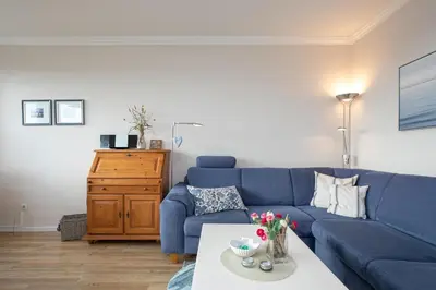 Ein Sitzbereich in der Unterkunft Haus Beau Rivage Ostseegrass