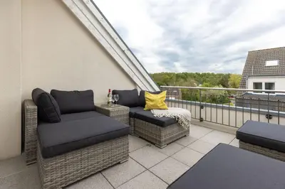 Ein Balkon oder eine Terrasse in der Unterkunft Baltic Sea Lodge Küstenidyll