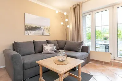 Ein Sitzbereich in der Unterkunft Seepark Wohnung 15