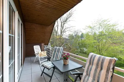 Ein Balkon oder eine Terrasse in der Unterkunft Seepark Wohnung 32