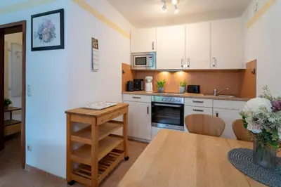 Küche/Küchenzeile in der Unterkunft Seepark Wohnung 11