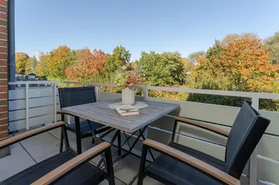 Ein Balkon oder eine Terrasse in der Unterkunft Seepark Wohnung 21