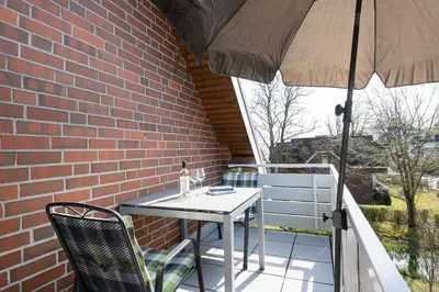Ein Balkon oder eine Terrasse in der Unterkunft Seepark Südblick