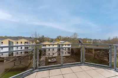 Ein Balkon oder eine Terrasse in der Unterkunft Sperlingslust