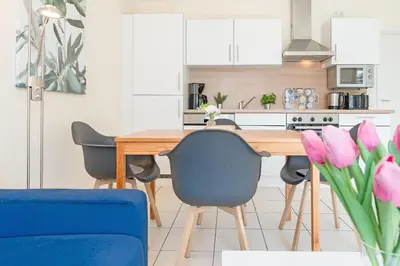 Küche/Küchenzeile in der Unterkunft Strandvilla 27- Turmwohnung