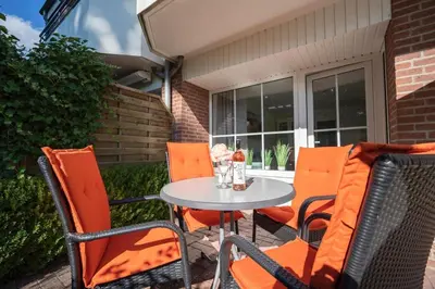 Ein Patio oder anderer Außenbereich in der Unterkunft Scharbutze am Hörn