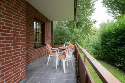 Ein Balkon oder eine Terrasse in der Unterkunft Haus am Kurpark Scharbeutz Wohnung 3