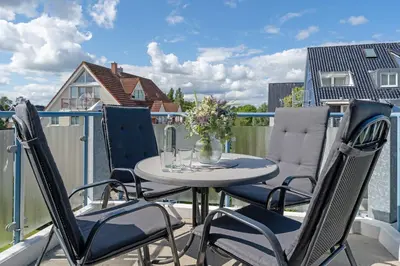 Ein Balkon oder eine Terrasse in der Unterkunft Hansa-Residenz Dünennest