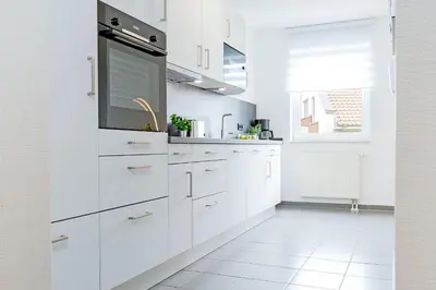 Küche/Küchenzeile in der Unterkunft Wohnung 4- Paulsen