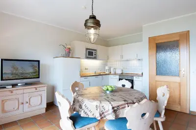 Küche/Küchenzeile in der Unterkunft Landhaus Pönitz am See Wohnung 11