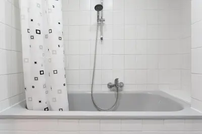 Ein Badezimmer in der Unterkunft Seestraße 56 Wohnung 8