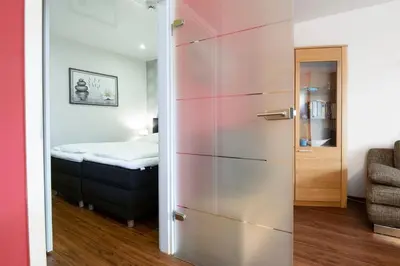Ein Bett oder Betten in einem Zimmer der Unterkunft Erste Reihe