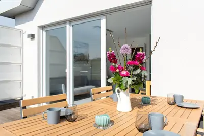 Ein Balkon oder eine Terrasse in der Unterkunft Ferienwohnung Quartier 26