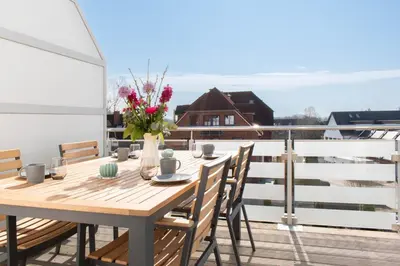 Ein Balkon oder eine Terrasse in der Unterkunft Ferienwohnung Quartier 26